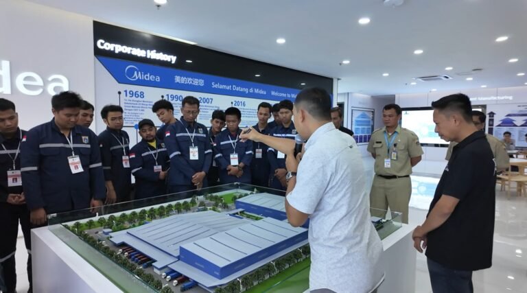 Belajar sehari mengenai produksi (Air Conditioner) Unit di PT. Jaya Refrigeration Equipment (MIDEA Indonesia – Headquarter ) bersama Kejuruan Teknisi AC Residential Level 3 PPKPI Angkatan 2 2025